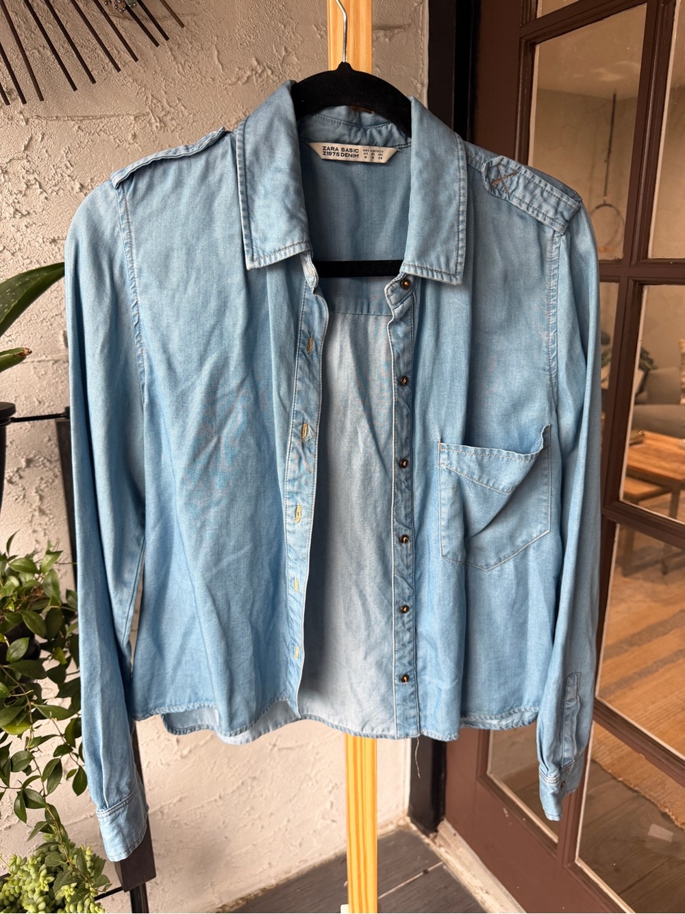 Zara Light Blue Denim Shirt Jacket